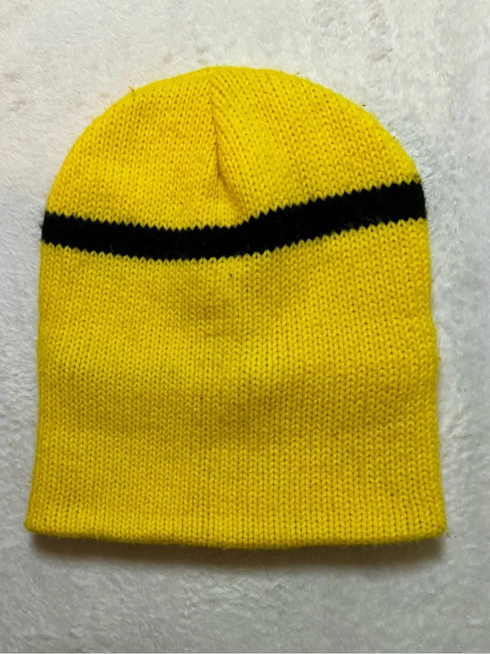 Kids Yellow Minion-Style Beanie Hat (standard one size fits most)